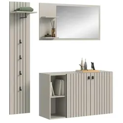 Garderobenkombination 3-teilig  Station , creme , Maße (cm): B: 152 H: 192