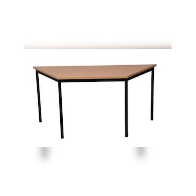 PROREGAL Bürotisch Wolf | Trapez | HxBxT 75x140x60 cm | Schwarz-Buche