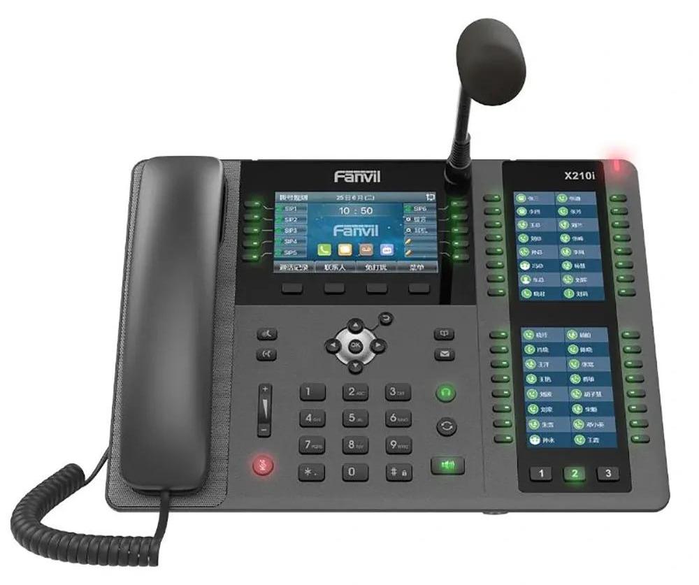 Fanvil X210i, IP-Telefon, Schwarz, Grau, Kabelgebundenes Mobilteil, Im Band, Außerhalb des Bandes, SIP-Info, 20 Zeilen, 2000 Eintragungen