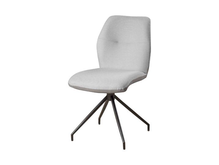 Drehstuhl OTTO HOME Bruna Esszimmerstuhl,Polsterstuhl, Küchenstuhl, 4-Fußstuhl , weiß (grau, schwarz, grau), B:49cm H:89cm T:64cm, Holzwerkstoff, Metall, Polyester, Stühle, Drehstuhl, 360 drehbar, mit automatischer Rückstellung, 2-Stoff-Design