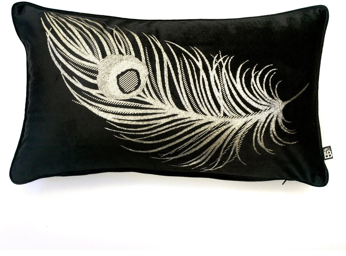 Ulster Weavers Kussen Dandy met binnenkussen - Zwart en goud - 30 x 50 cm