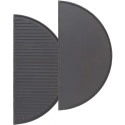 Wiltec, Grillplatte, 2x Gusseisen Grillplatte 49,8x24,3x1,5cm Grill Platte Grillzubehör BBQ