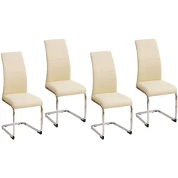HTI-Living, Stühle, Esszimmerstuhl SallyC Kunstleder 4er-Set Beige (4x)