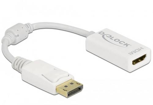 Delock 61015 DisplayPort / HDMI Adapter [1x DisplayPort Stecker - 1x HDMI-Buchse] Weiß 0.15m
