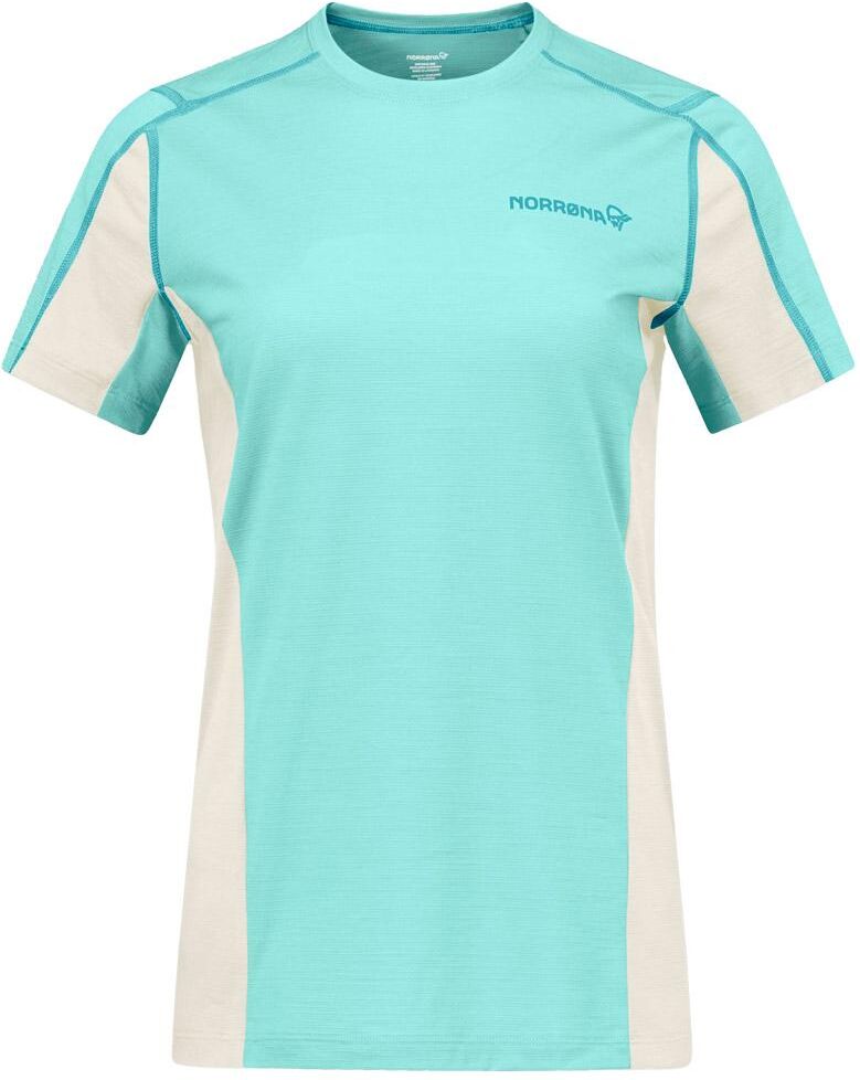 Norrona  - Falketind EqualiserUll Ws Aqua Haze Whisper White - XS - Tee-shirt de rando