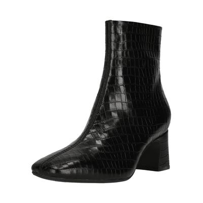 Stiefelette CLARKS "Fernie Zip", Damen, Gr. 37,5, schwarz, Leder, Schuhe Stiefelette, mit Reptilien-Optik