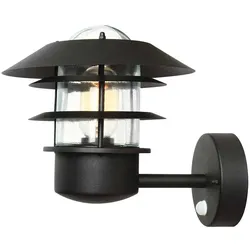 Elstead Lighting Helsingor Außenwandleuchte mit PIR-Bewegungsmelder Schwarz E27 IP44