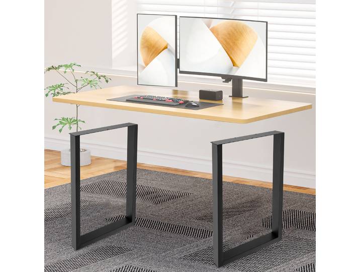 Pieds de table noirs de 28 pouces, 2 pièces, pieds de table carrés en acier renforcé, pieds de table de bureau, charge maximale 200kg/440,92lb, pour la maison
