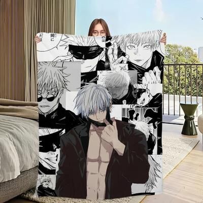 Uplift Picks Gojo Satoru Anime Flannel Throw Blanket Soft Plush Bed Cover 07 50x60in (130cmx150cm)