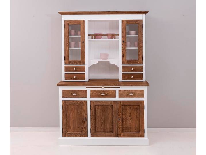 Massivholzmoebel-Becker Küchenbuffet Küchen- und Buffetschrank aus massiver Eiche, Geschirrschrank