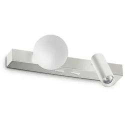 Ideal Lux LED Wandleuchte PING PONG, 6W, 3000K, 6000lm, IP20, mit Lesespot, weiß IDEA-336534