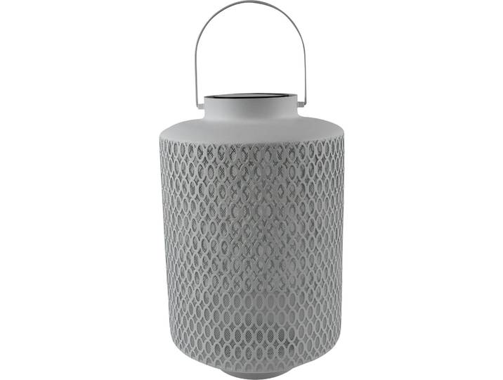 Laterne Urban weiss Glas/Holz H 49 cm