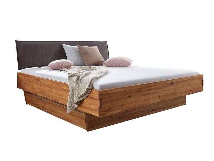Main Möbel Massivholzbett Doppelbett mit Schubkästen Amelie 200x200cm Wildeiche massiv