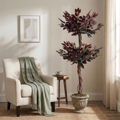 YUN Artificial Ficus Tree, Realistic Faux Silk Plant for Indoor Outdoor Decor