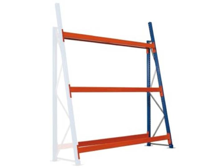 qpool24 Anbauregal Profillager-Regal 3000 x 1825 x 700 mm (HxBxT), blau/verzinkt/RAL 2004, 3 Ebenen