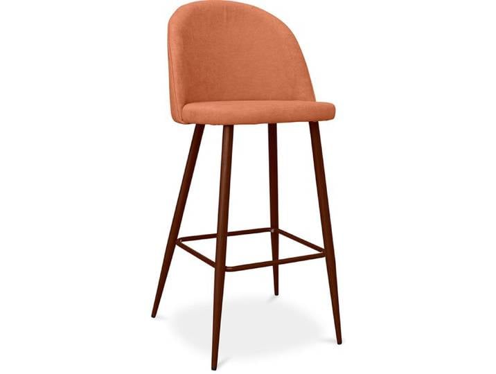 Tabouret rembourré en tissu - Design scandinave - 76 cm - Bennett Orange