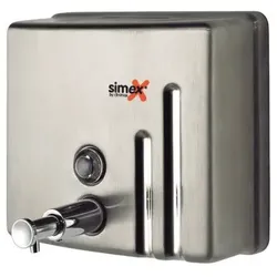 Seifenspender Simex Inox Edelstahl satiniert 1,2 L mit Fenster für Füllstand, Wandmontage