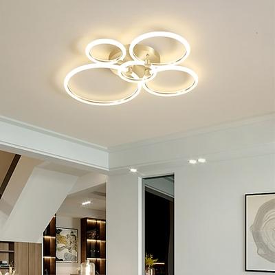 LED Deckenleuchte Kreis Ring Nordic Gold Acryl 2 3 5 6 Köpfe Außenbeleuchtung Wohnzimmer Deckenleuchte Einfache Moderne Kunst Deckenleuchte Luxus LED Schlafzimmer Licht AC220V