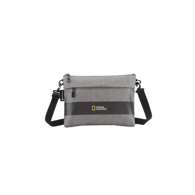 Schultertasche NATIONAL GEOGRAPHIC "SHADOW", Damen, Gr. B/H/T: 2,5cm x 21cm x 28cm, grau, Kunstfaser, Taschen Schultertasche, Mit guter Umweltbilanz