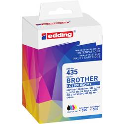 Edding Druckerpatrone ersetzt Brother LC1100 BKCMY Kompatibel Kombi-Pack Schwarz, Cyan, Magenta, Gelb EDD-435 18-435