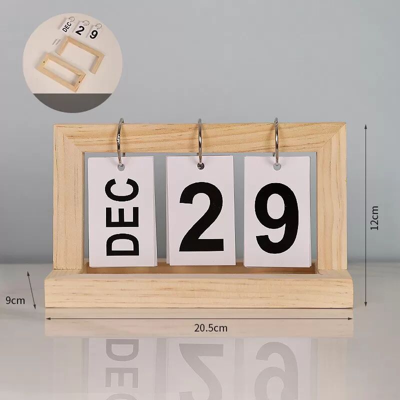 INF Minimalistischer ewiger Kalender aus Holz