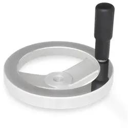 Speichenhandräder, Aluminium, blank, Radkranz poliert (322-125-B12-R)