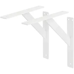 REGALHALTERUNG 2er Set 240x240 mm Weiß aus Aluminium