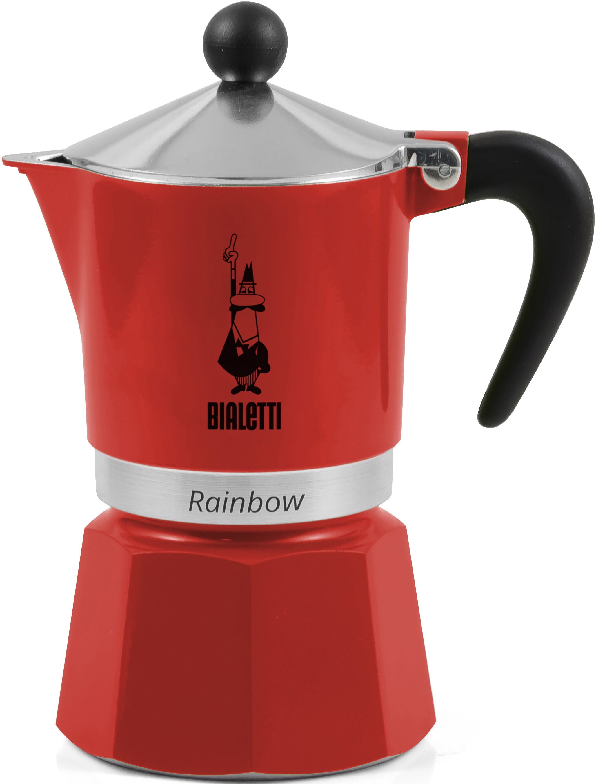 Espressokocher BIALETTI "Rainbow", rot (aluminiumfarben, rot), 0,27 l, 6, Kaffeemaschinen, Espressokocher, Aluminium