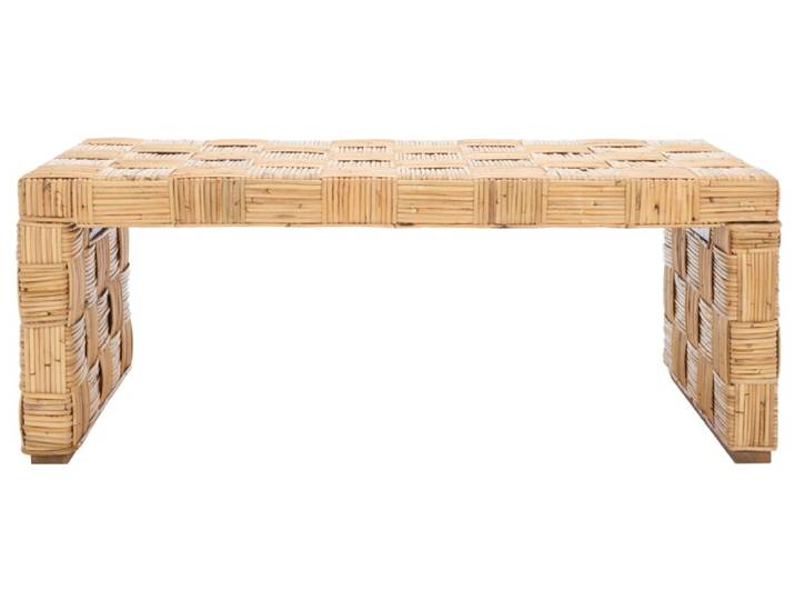 Tables basses en rotin, miel naturel