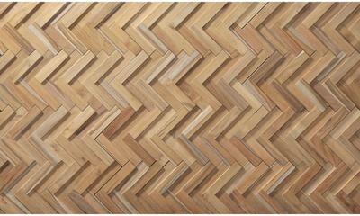 Wall!Supply 0.59 in. x 7.09 in. x 14.76 in. UltraWood Teak Herringbone Jointless Wall Paneling (16-Pack)