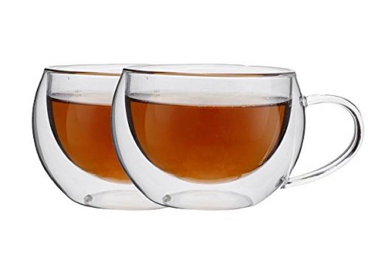 maxxo Thermoglas Cappucino 2er Set, 600 Milliliter, Rund, Transparent, Wiederverwendbar, Zuhause, Kaffeetasse