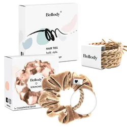 Bellody Chamapgne Duo (Haargummis 4St. + Scrunchie)
