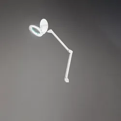 12-W-LED-Tischleuchte mit 3-Dioptrien-Vergrößerungsglas, dimmbar, weiß, Höhe 82 cm, modernes und funktionales Design – Perenz
