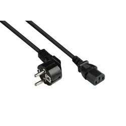 Alcasa P0130-S075 Stromkabel Schwarz 7,5 m Netzstecker Typ E+F C13-Koppler