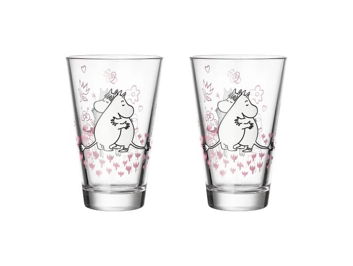 Moomin Arabia Kärlek Moomin glas 2-pack Helder