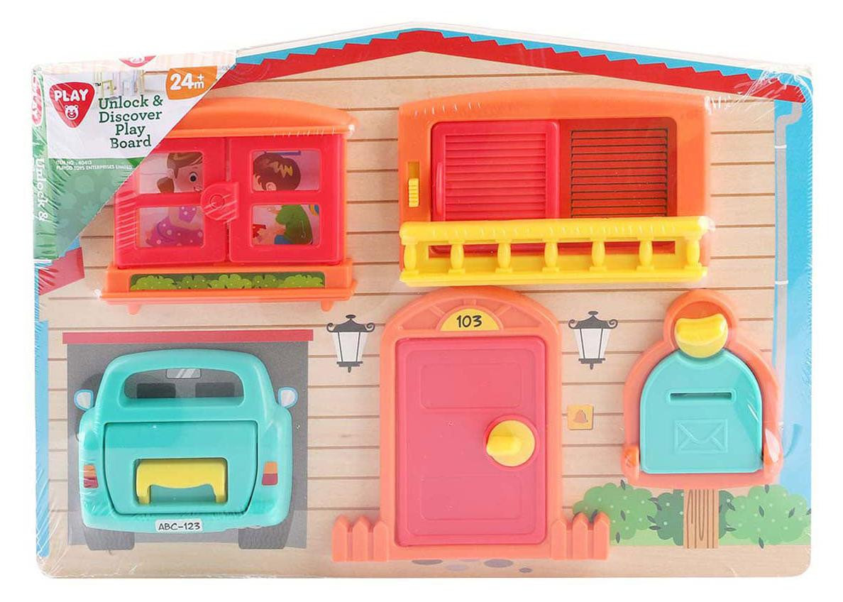 Playgo houten speelbord huis educatief speelgoed voor de ontwikkeling van de motoriek bij kinderen