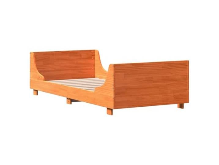 KTHLBRH Bett aus Kiefernholz, 90 x 200 cm, Braun Lattenrost inklusive, Kopfteil und Fußteil, stabile Beine, stabile Struktur