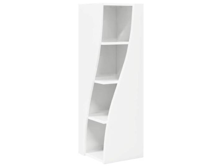HGFDVCMR Eckschrank 32x32x102cm Holzwerkstoff mit 4 Fächern Standregal Platzsparendes Eckregal für Wohnzimmer und Schlafzimmer mit matte Oberfläche und 4 offenen Fächern für Dekoration