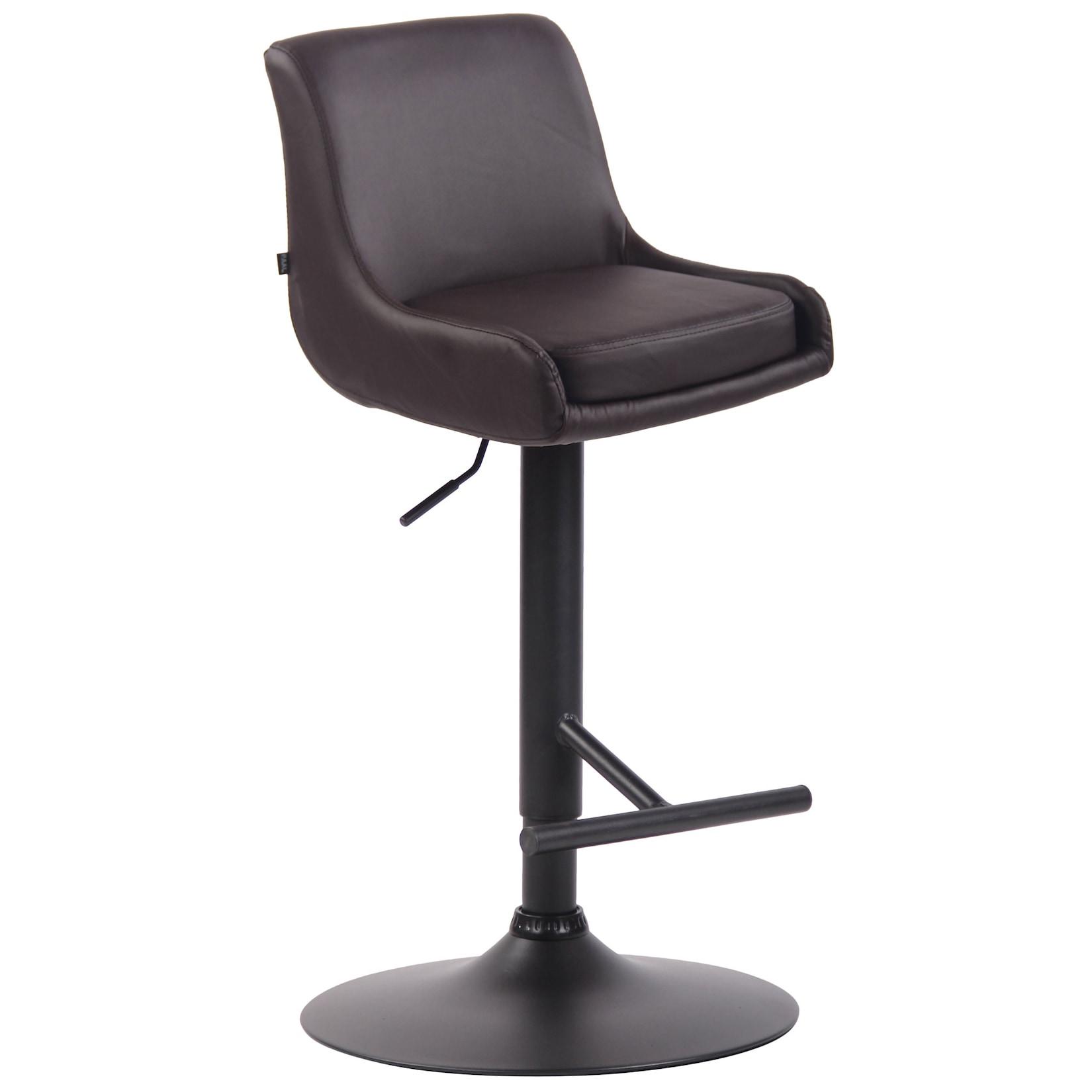 CLP Barhocker Club Kunstleder schwarz Farbe: braun, Gestell Farbe: schwarz