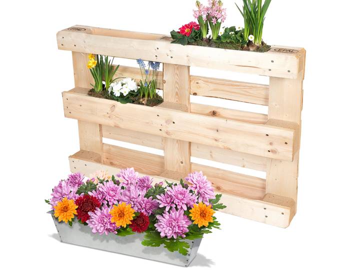 Pflanzkasten für Europaletten, Blumenkübel aus verzinktem Metall, 38,5 x 13,5 x 8,5 cm