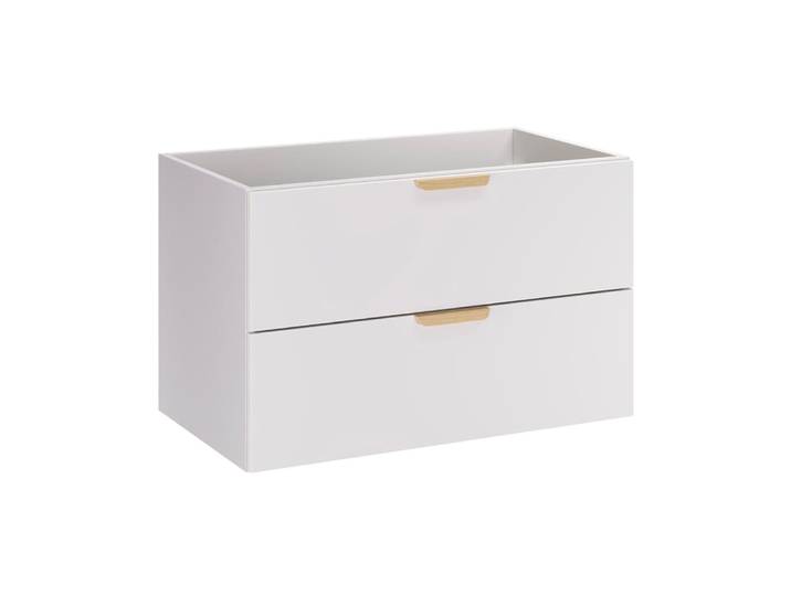 Meuble sous-vasque 80cm mat panneaux stratifiés blanc