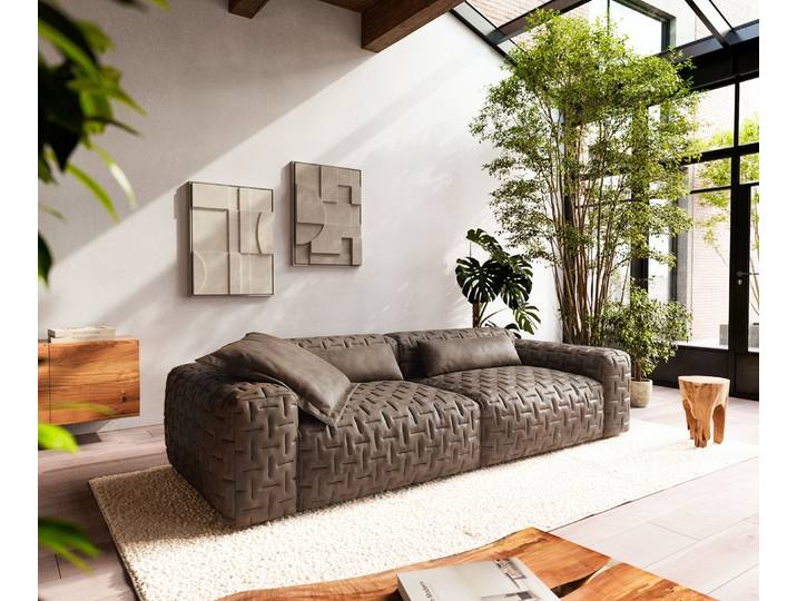 Big-Sofa Freestyle Icon 280x110 cm Mikrofaser Taupe Vintage, Sofas