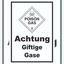 HB-Druck Schild Giftige Gase Poison Gas Totenkopf hochkant A4 (210x297mm)