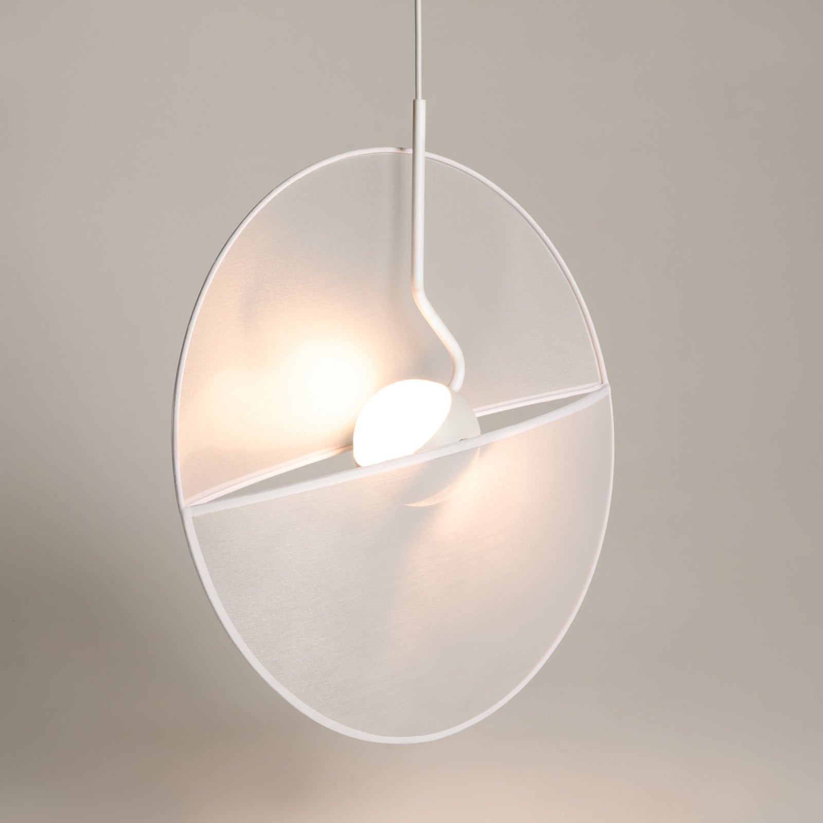 Maytoni Reflex LED hanglamp wit modern design met metaal en textiel, warmwit, B: 28 cm, D: 45 cm