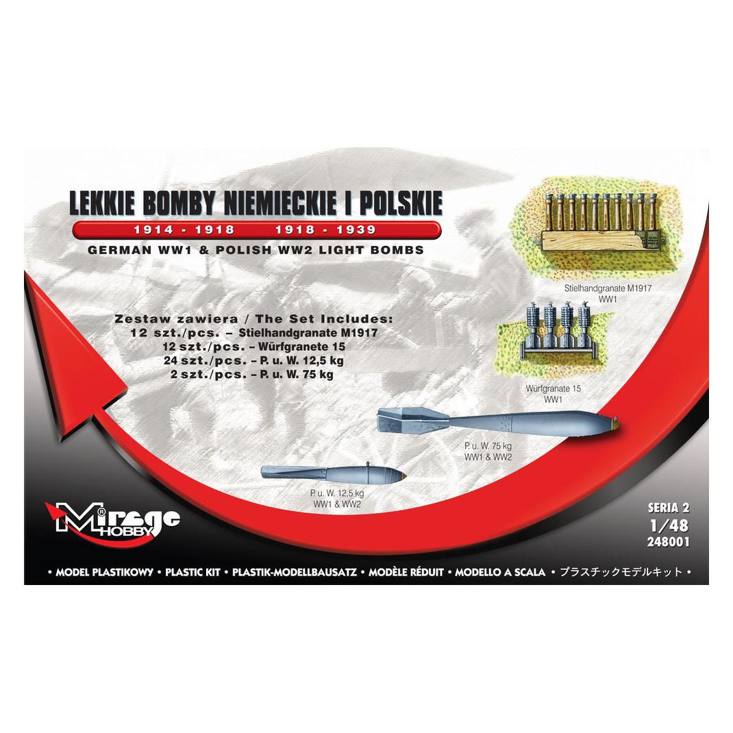 Mirage Hobby German WWI & Polish WWII Light Bombs German WWI & Polish WWII Light Aircraft Bombs 1914 (248001)
