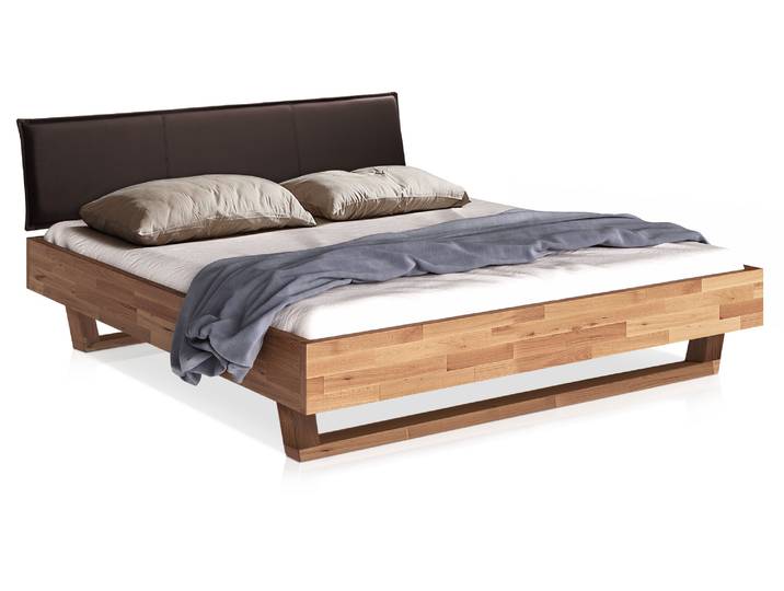 LÖWEN Holz-Kufenbett mit Polsterkopfteil, Material Massivholz