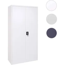 Aktenschrank HWC-H17, Stahlschrank Büroschrank Schrank, 2 Türen abschließbar Metall ~ 185x90x40cm weiß