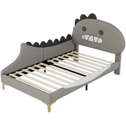 KINDERBETT pu dinosaurier design 90x200cm mit lattenrost