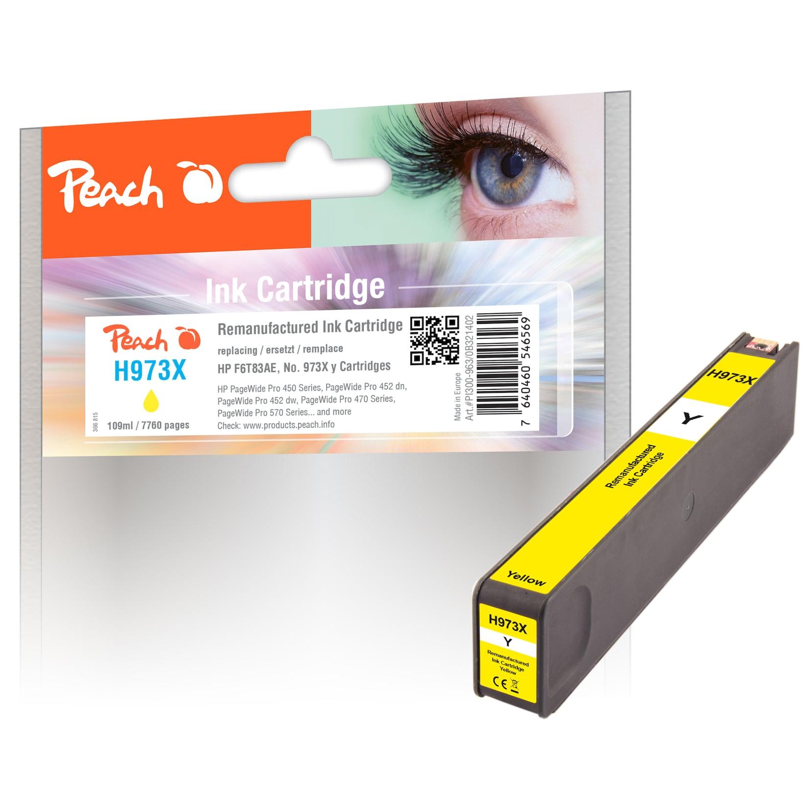 Peach HP 973 XY Druckerpatrone XL ye ersetzt HP No. 973X Y, F6T83AE für z.B. HP PageWide Pro 450, HP PageWide Pro 452 dn, HP PageWide Pro 452 dw (wiederaufbereitet)