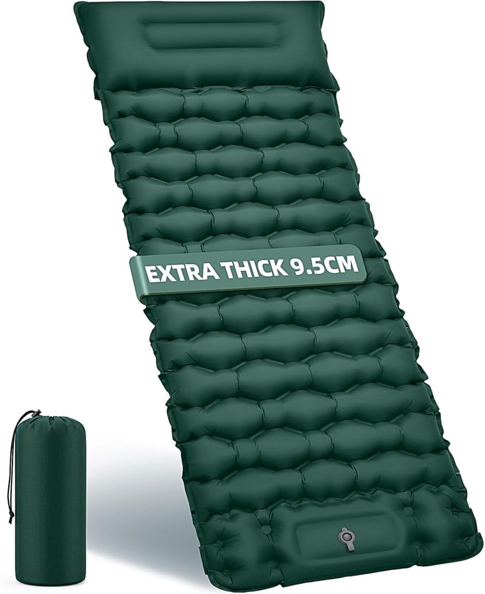 Isomat Camping Luchtmatras 9,5 cm dik, Ultralicht Comfortmatras voor Camping en Festivals, 200 x 69 cm